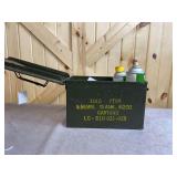 Misc Gun Cleaning Items & Military Metal Ammo Canister