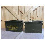 2 Military Metal Ammo Canisters
