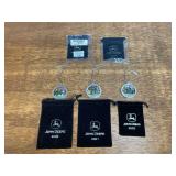(5) John Deere Pewter Ornaments