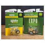 (2) 1/64 John Deere Gold Tractors Expo NIB Ertl