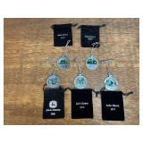 (5) John Deere Pewter Ornaments