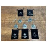 (5) John Deere Pewter Ornaments