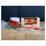 (4) McCormick-Deering Plows, Wagon, Wheelbarrow