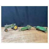 (3) 1/16 John Deere 620, Spreader, Baler