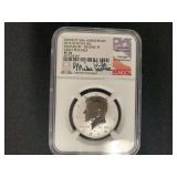 Kennedy Half 2014-W Silver High Relief Rev. Proof PF70 Hand Signed Coin