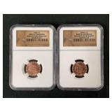 Lincoln Cents Birth And Childhood 2004 BU & 2009- D BU NGC Graded