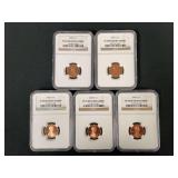 Lincoln Cents 2004/2005/2006/2007/2008 NGC Graded PF69 Ultra Cameo
