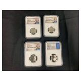 Nickel First "W" mint Mark First day of Issue Proof 70 2020W 4 Coins