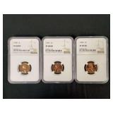 Lincoln Cents 1958 PF 68, 1959 PF68, 1959 PF 69 NGC Graded