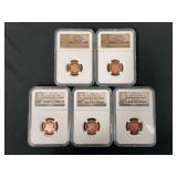 Lincoln Cents Early release PF 69 RD Ultra Cameo 2011/2012/2013/2014/2015