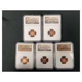 Lincoln Cents Early Release PF 69 RD Ultra Cameo 2011/2012/2013/2014/2015 NGC Graded
