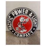 Pacific Power And Light Company Porcelain Sign