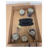 Clocks, Gauges, And Plaque