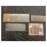 (4) Caterpillar and Holt Plates