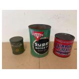 Conoco, Texaco, And Lubriko Cans