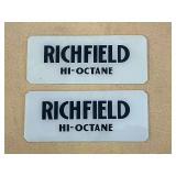 (2) Richfield Hi-Octane Glass Panels