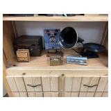 Record Player, Tabor, and Miscellaneous Items