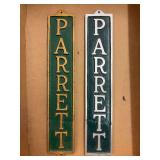 (2) Parrett Name Plates