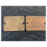 (2) Maxwell 5 Ton Name Plates
