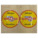 (2) Reproduction Whizzer Glass Globe Panels