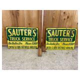 (2) Sauter’s Truck Service Single Sided Signs