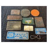 (9) Name Plates and Bottle Opener