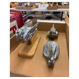 (2) Ornate Radiator Caps and (1) Hood Ornament