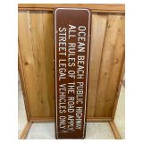 Ocean Beach Public Highway Sign