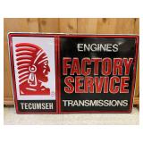Tecumseh Factory Service Embossed Single Sided Sign