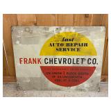 Frank Chevrolet Double Sided Sign