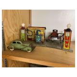 Marx Sunny Side Service Station and Two Cars