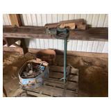 Pallet Of Miscellaneous Parts, Homemade Pipe Stand And Bicycle Parts