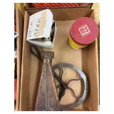 Ford Brass Timer, Distance Measurement Tool, and Brass Fire Extinguisher Nozzle, and Tachometer