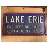 Lake Erie Engineering Corp Cast Iron Plaque