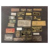 (27) Company Names Plates and (1) 1942 Idaho License Plate