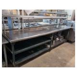 Stainless Steel Servers/Prep Station with Heat Lamp and Ticket Rail - 10 ft