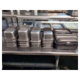 (26) Stainless Steel Stackable Pans with Lids - 13" x 6.5" - 6" and 4" deep