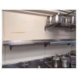 Stainless Steel Kitchen Shelf with order holder - 96" x 12"