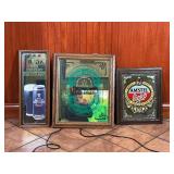 3 Mirror Signs - Guinness, Heineken Amstel Light