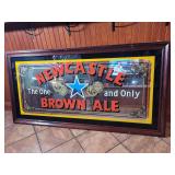 63" W x 33" T... Newcastle Brown Ale Mirror Sign