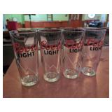 (4) Coors Light Tall Bar Glasses