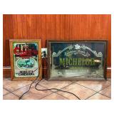 2 Mirror Beer sign- Michelob & Carlsberg
