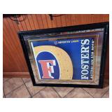 40" W x 35" T.. Fosters Beer Mirrored
