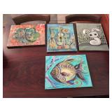 (4) Sarah Dufner Paintings - 11" x 14"