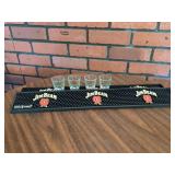 (4) The Barrel Head Shot Glasses with Jim Beam Mats