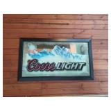 45" W x 24" T...Coors Light Mirrored Sign..(heavy glass)