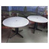 (2) Faux Marble Top Tables