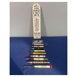 (12) Thermometer, Pencils, Screwdriver