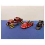 (3) Cast Iron Car, Truck, Loco