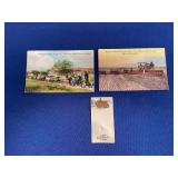 (3) Rumely OilPull Postcards + Stick Pin